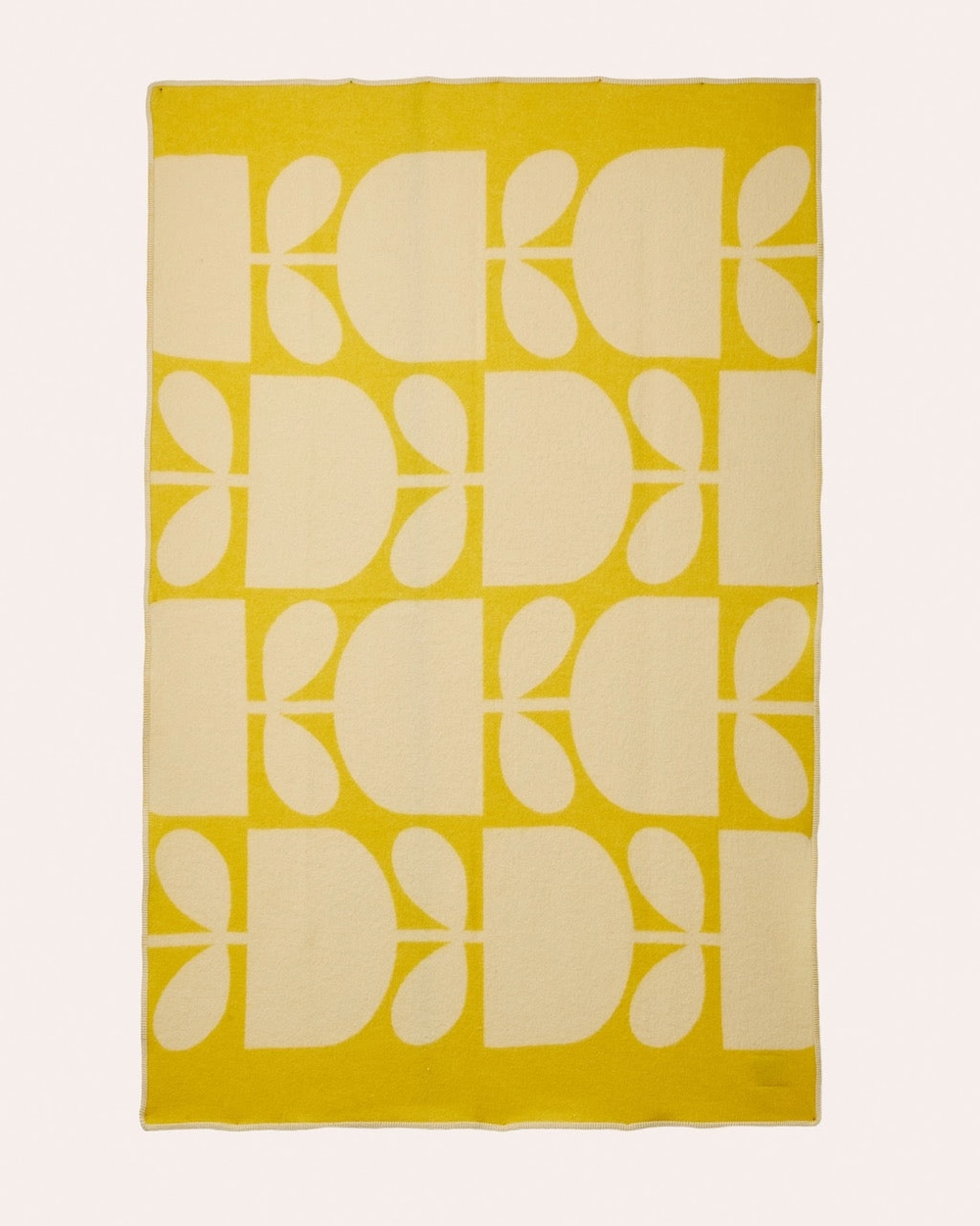 Wool Blanket - Block Stem Yellow